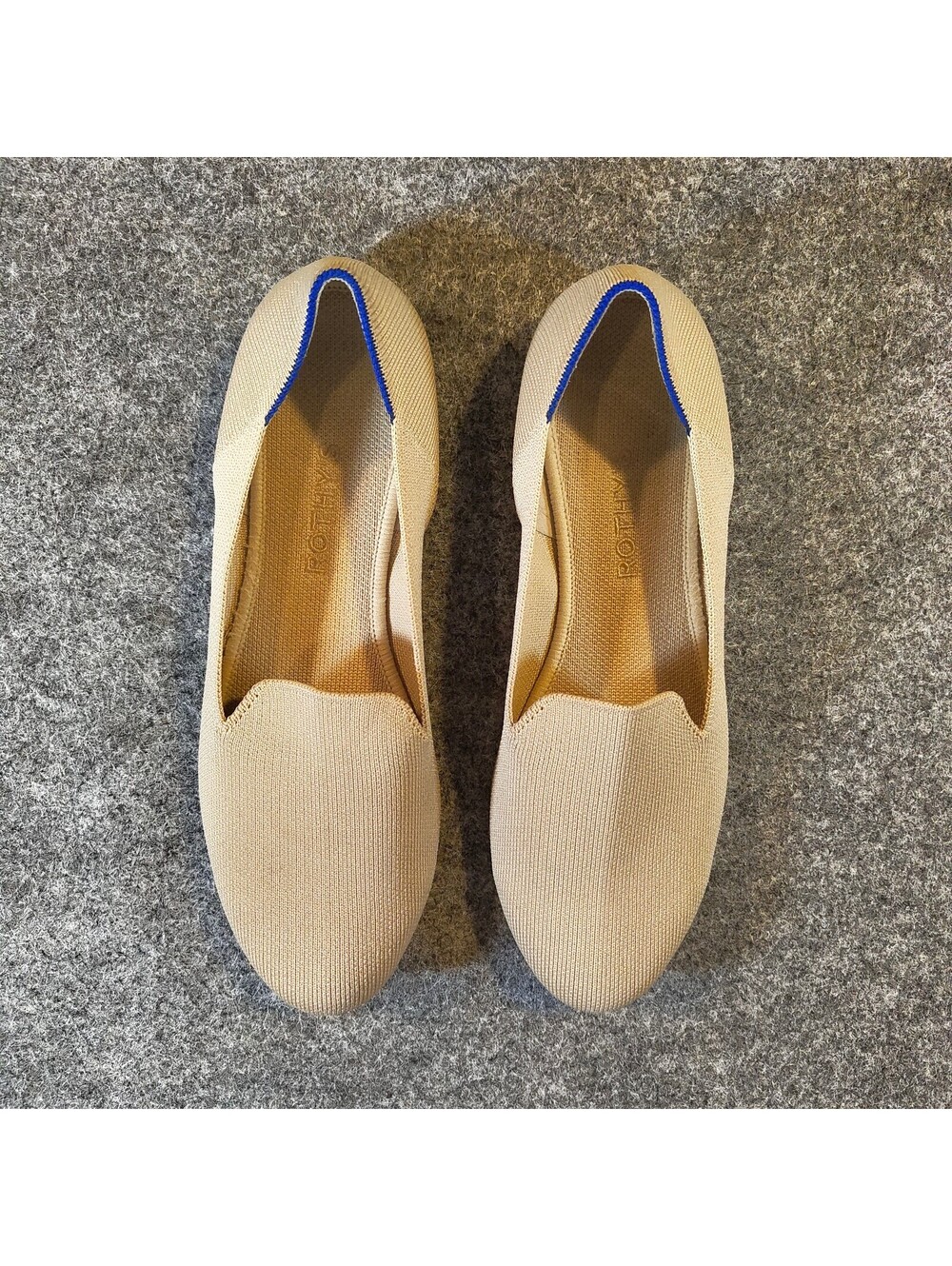 Rothy's The Point Women's Flat Shoes Tan Beige Tortoiseshell Sole Size 9.5